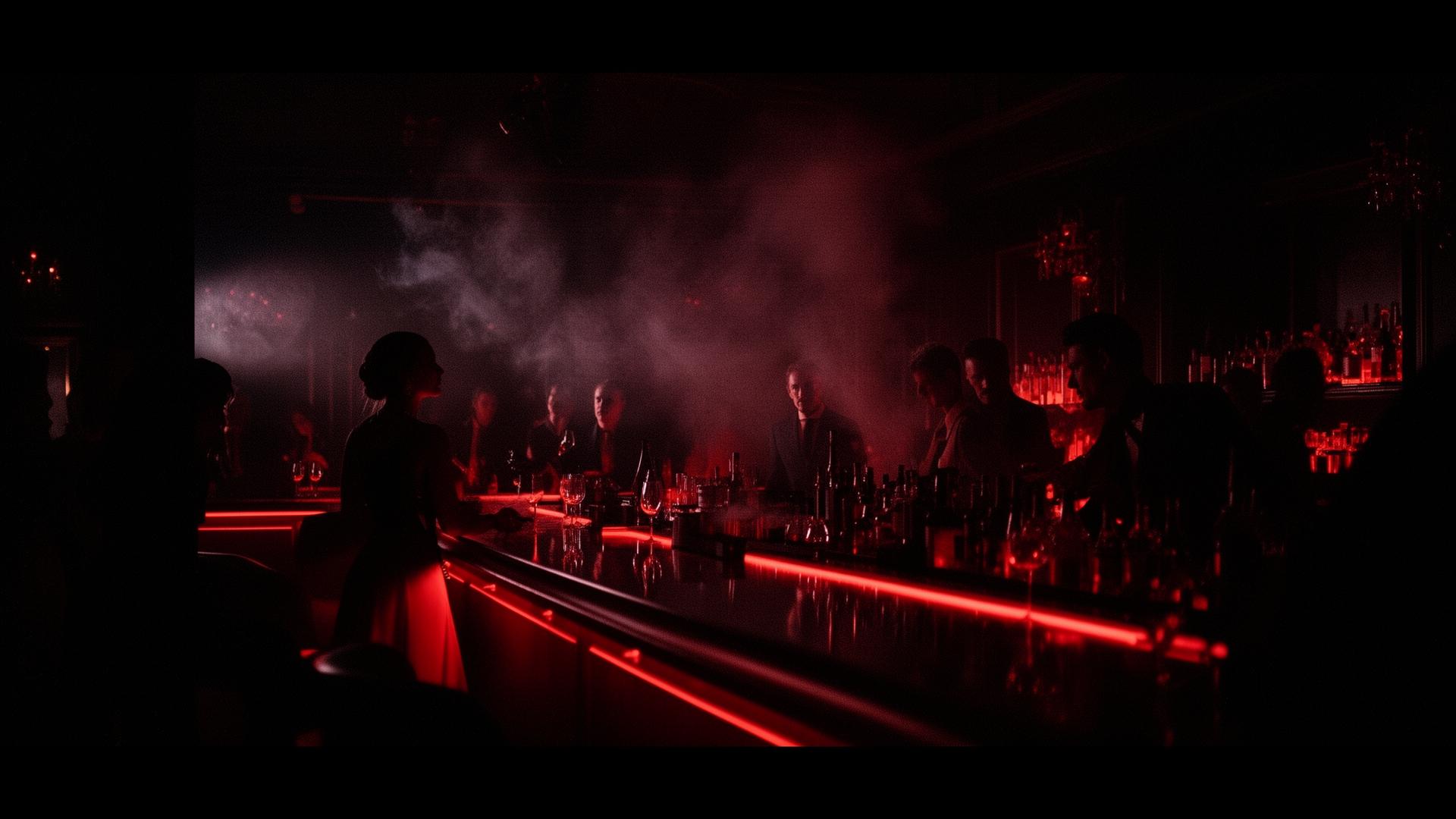 Ambiance de club de nuit avec éclairage rouge